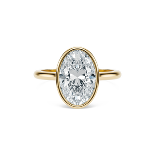 Oval solitario bisel · 2 ct