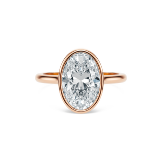 Oval solitario bisel · 2 ct