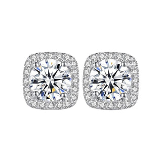 Aretes con moissanitas 1.20 ct plata 925