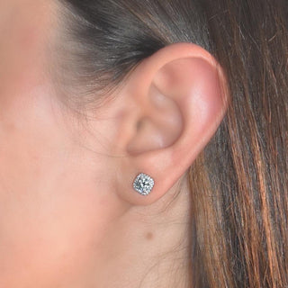 Aretes con moissanitas 1.20 ct plata 925