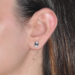 Aretes con moissanitas 2 ct plata 925